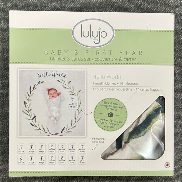 Lulujo Baby’s first year Blanket and Card Set - Picture 1 of 2